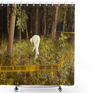 Personality  Older Human Remains Found In Forest - Collecting Of Skeleton By Police Shower Curtains