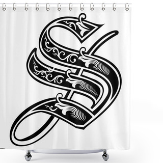 Personality  Beautiful Decoration English Alphabets, Gothic Style, Letter S Shower Curtains