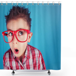 Personality  Surprised Five Years Old Boy Shower Curtains