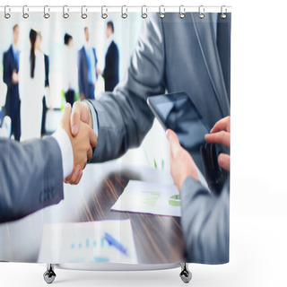 Personality  Business People Shaking Hands Shower Curtains