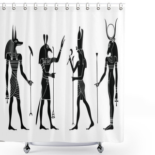 Personality  Various Egyptian Gods And  Goddess. Anubis, Seth,Hathor, Horus. Shower Curtains