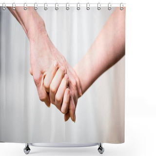 Personality  Grandmother And Child Holding Hands Shower Curtains
