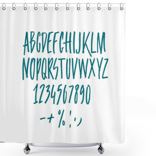 Personality  English Alphabet. Black And White Lettering.Letter. Vector Handwritten Brush Script.  ABC Painted Letters. Modern Brushed Lettering. Painted Alphabet. Education. Shower Curtains