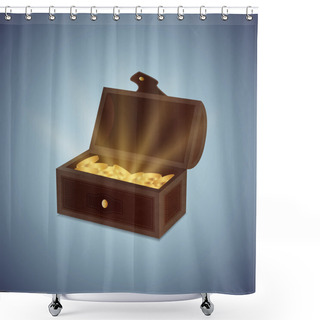 Personality  A Chest Of Gold Coins Shower Curtains