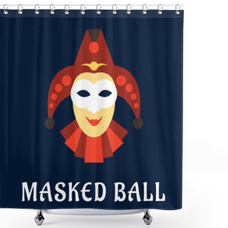 Personality  Jester Mask With Collar And Hat Shower Curtains