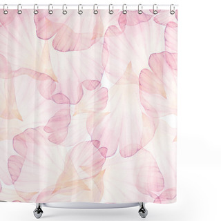 Personality  Watercolor Seamless Pattern With Flower Petals Shower Curtains