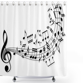 Personality  Music Notes Shower Curtains