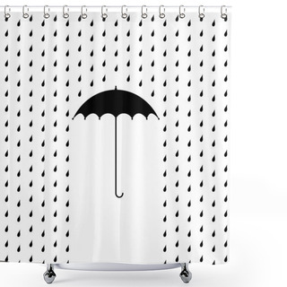 Personality  Raining On A Umbrella Shower Curtains