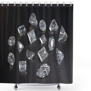 Personality  Visualization Of Various Diamond Shower Curtains