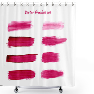 Personality  Set Of Purple Acrylic Brush Strokes Shower Curtains