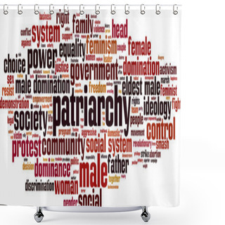 Personality  Patriarchy Word Cloud Concept. Collage Made Of Words About Patriarchy. Vector Illustration  Shower Curtains