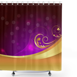 Personality  Golden Swirl Bokeh Design Background Shower Curtains