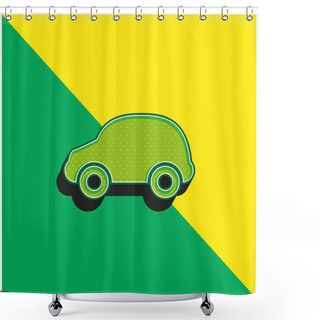 Personality  Black Car Green And Yellow Modern 3d Vector Icon Logo Shower Curtains