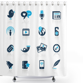 Personality  Social Media // Azure Series Shower Curtains