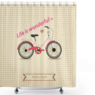 Personality  Vintage Retro Bicycle Background Shower Curtains