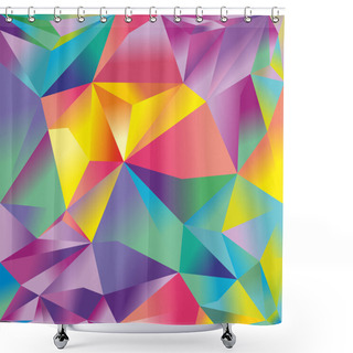 Personality  Retro Polygonal Pattern Shower Curtains