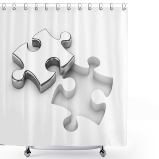 Personality  Metal Puzzle Shower Curtains