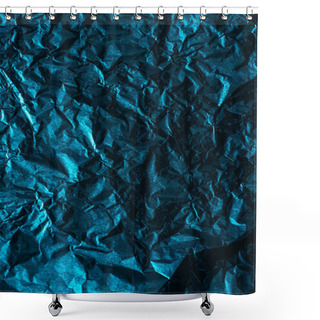 Personality  Beautiful Glittering Abstract Crumpled Blue Foil Background  Shower Curtains