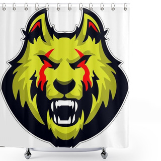 Personality  Angry Mascot Esport Mascot Mascot Design Shower Curtains