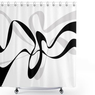 Personality  Abstract Art Vector. Abstract Background With Curvy, Curved Line Shower Curtains