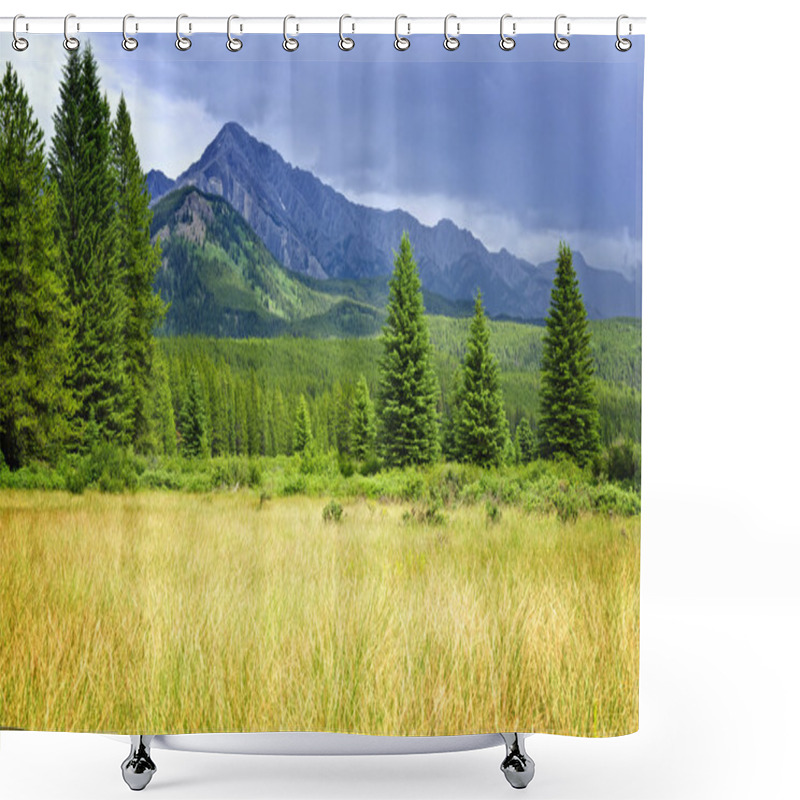 Personality  Scenic View In Canadian Rockies Shower Curtains