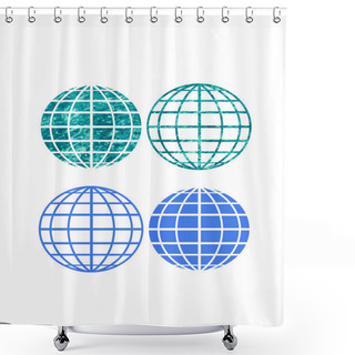 Personality  Four Globe Symbols Shower Curtains