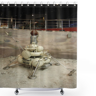 Personality  Lunar Robot In The Museum Of Astronautics Shower Curtains