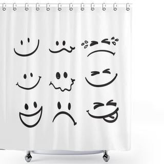 Personality  Set Of Hand Draw Cartoon Emotion Vector Shower Curtains