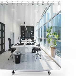 Personality  Modern Office Conference Room Interior Shower Curtains