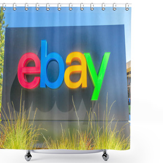 Personality  Ebay Sign Silicon Valley Shower Curtains