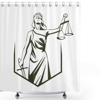 Personality  Illustration Of Themis Shower Curtains