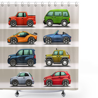 Personality  Car Icon Set Shower Curtains