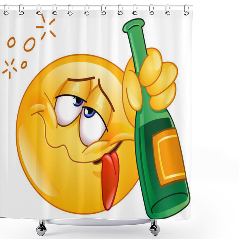 Personality  Drunk Emoticon Shower Curtains