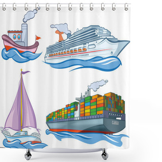Personality  Water Transport Shower Curtains