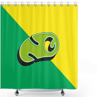 Personality  Artery Green And Yellow Modern 3d Vector Icon Logo Shower Curtains