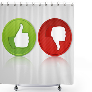 Personality  Social Media Sticker With Like And Unlike Icon, Isolated On White, Vector Shower Curtains