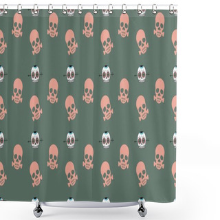 Personality  Colored Background With Different Accessories Shower Curtains