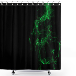 Personality  Green Smoke On Black Background With Copy Space Shower Curtains