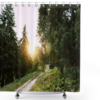 Personality  Footpath In Autumn Park Shower Curtains