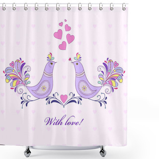 Personality  Valentine`s Card Shower Curtains