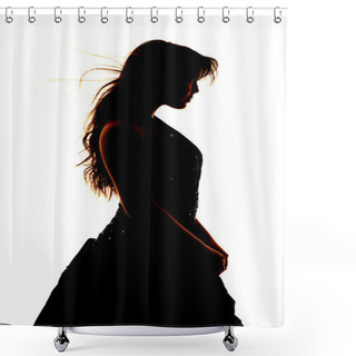 Personality  Woman Silhouette Formal Dress Close Shower Curtains