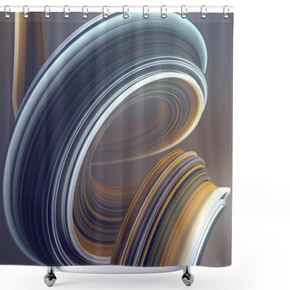 Personality  Colored Twisted Shape. Computer Generated Abstract Geometric 3D Render Illustration Shower Curtains