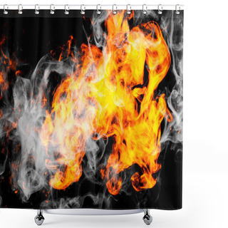 Personality  Fire Flames Background.  Background Of Smoke Vape Shower Curtains