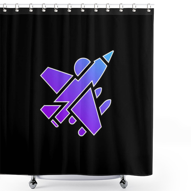 Personality  Aircraft Blue Gradient Vector Icon Shower Curtains