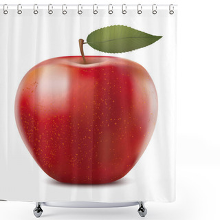 Personality  Red Apples With Green Leaves. Shower Curtains