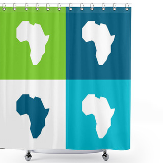 Personality  Africa Flat Four Color Minimal Icon Set Shower Curtains
