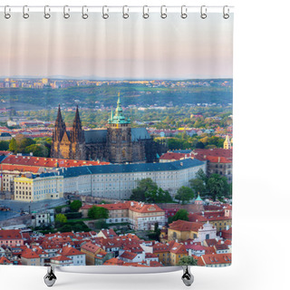 Personality  View Of Prague Castle With St. Vitus Cathedral  Shower Curtains