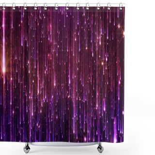 Personality  3D Rendering Of The Falling Of Bright Particles. Starfall On A Dark Background With Shiny And Glowing Asterisks. Perfect Bright And Glamorous Background For Festive And Solemn Compositions Shower Curtains