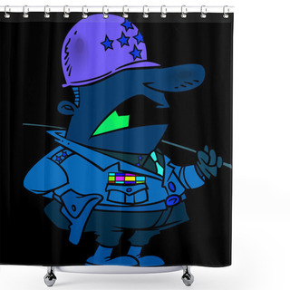 Personality  Cartoon Army General Shower Curtains