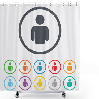 Personality  User Sign Icon. Person Symbol. Shower Curtains